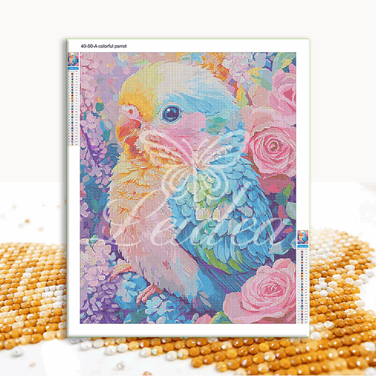 A colorful parrot Diamond Painting 30/40 40/50 50/60