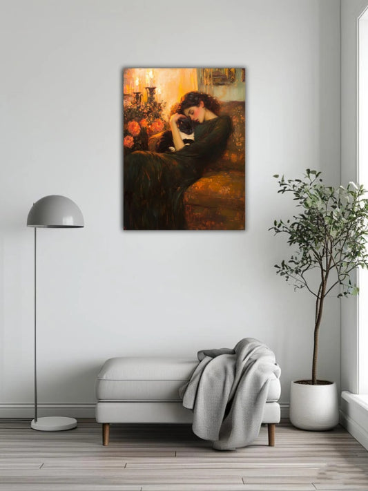 A sleeping beauty and a cat 14