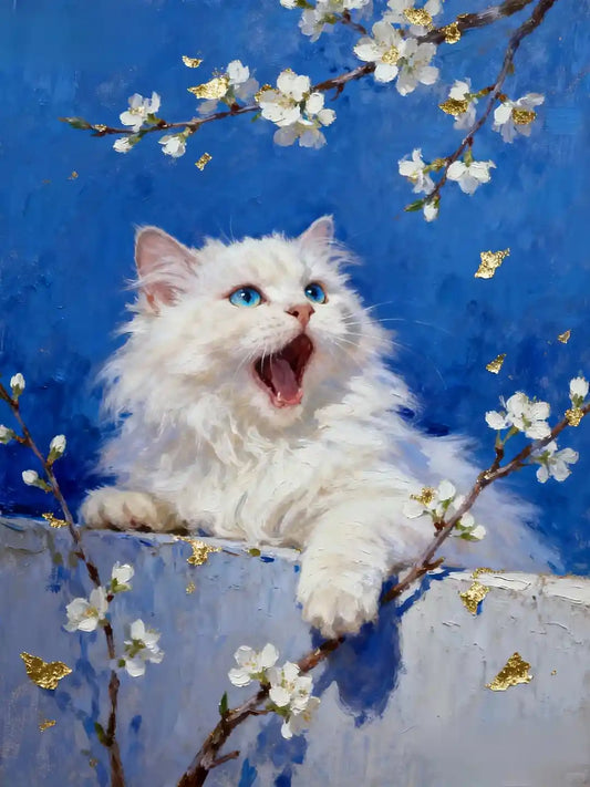 A yawning cat