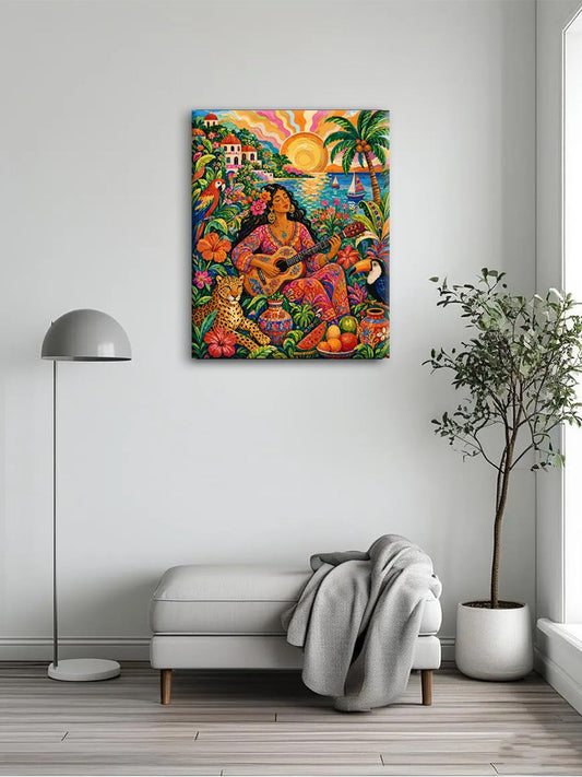 Beach Sunset Tropical Folk Lady