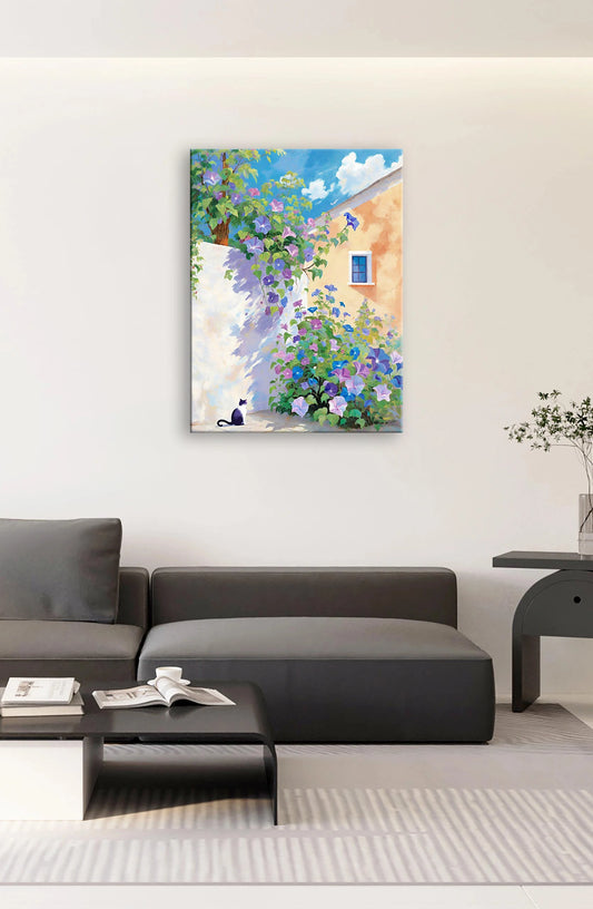 Cat under the flowers 5