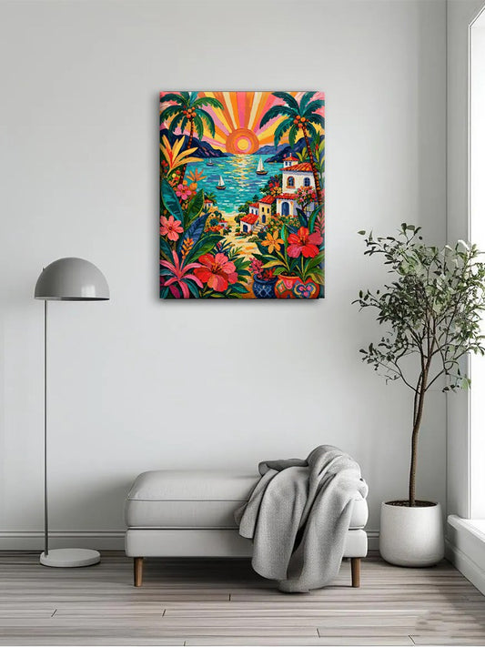 Coastal Sunset Tropical Village