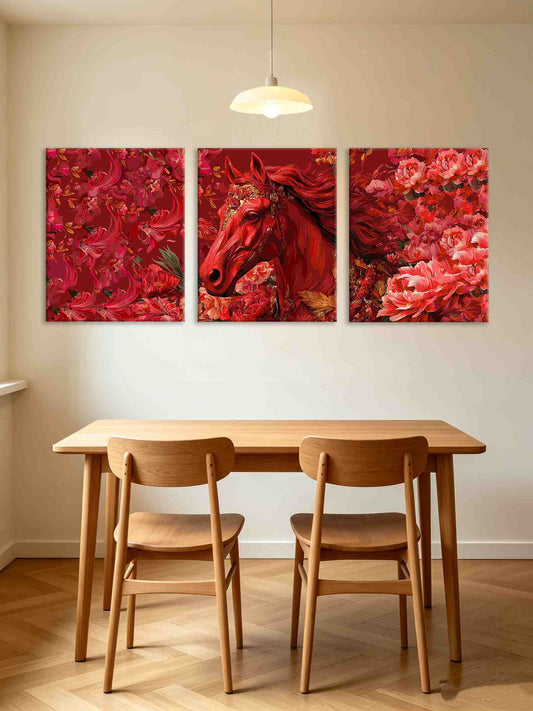 Crimson Steed (Set of 3 PCS) Paint By Numbers