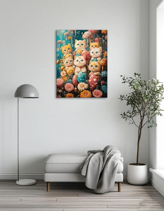 Cute Meow Flower Sea