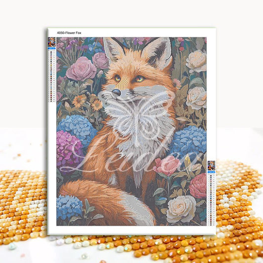 Flower Fox Diamond Painting 30/40 40/50 50/60