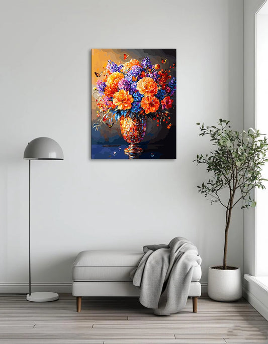 Flowers in a Golden Vase