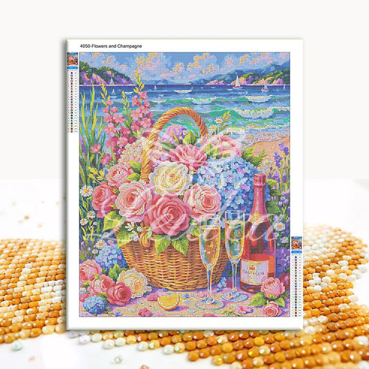 Flowers and Champagne Diamond Painting 30/40 40/50 50/60