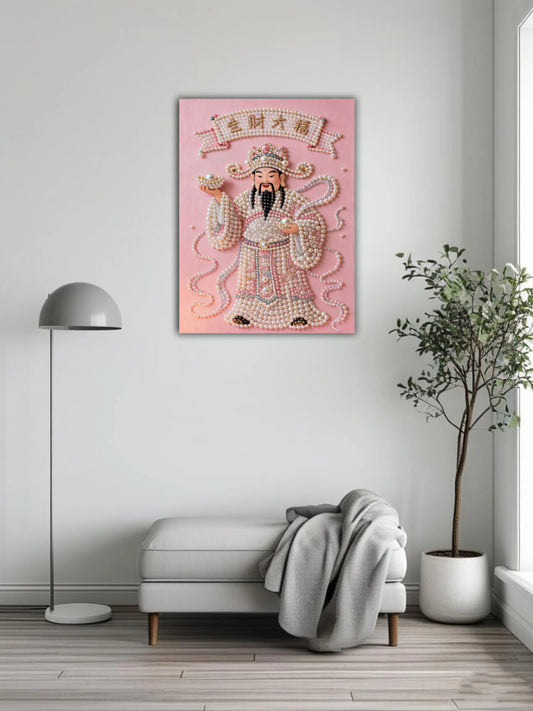 God of Wealth Pearl Painting
