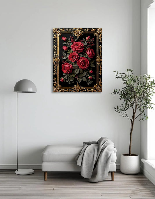 Gold Frame Red Roses