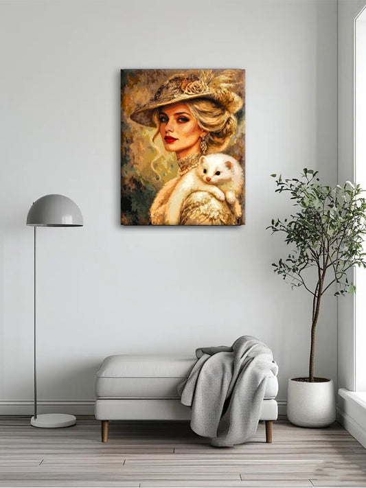 Lady & Fluffy White Kitten