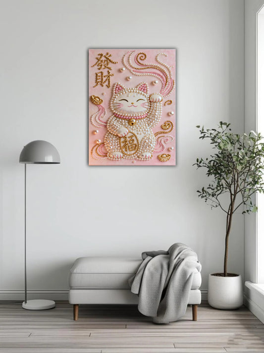 Lucky Cat Pearl Painting