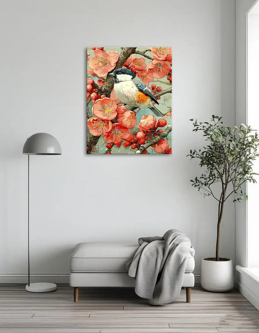 Magpies on Plum Trees