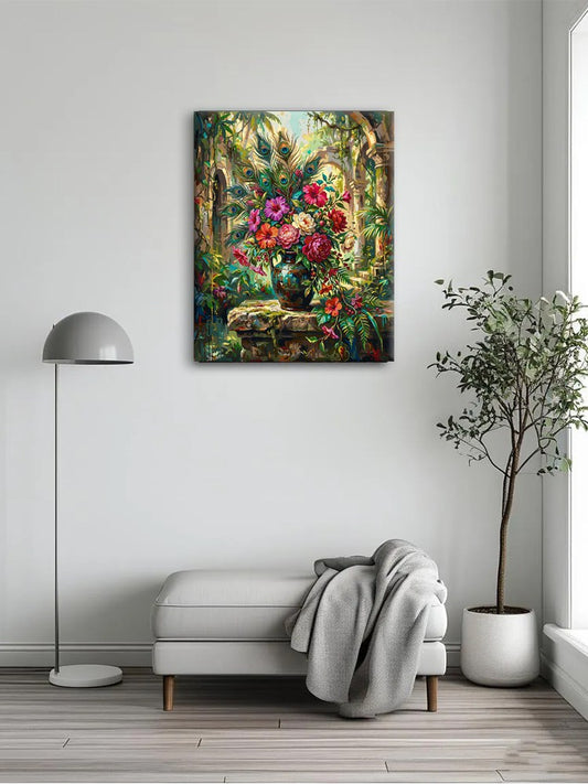 Peacock & Petals Canvas