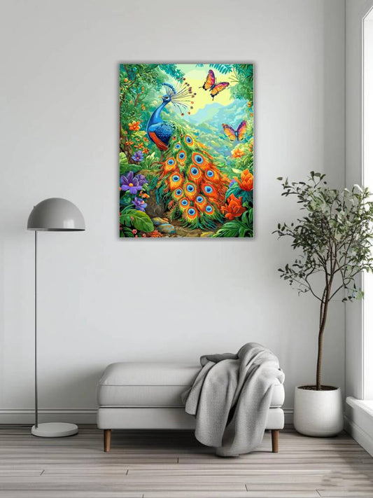 Peacock and Sunset