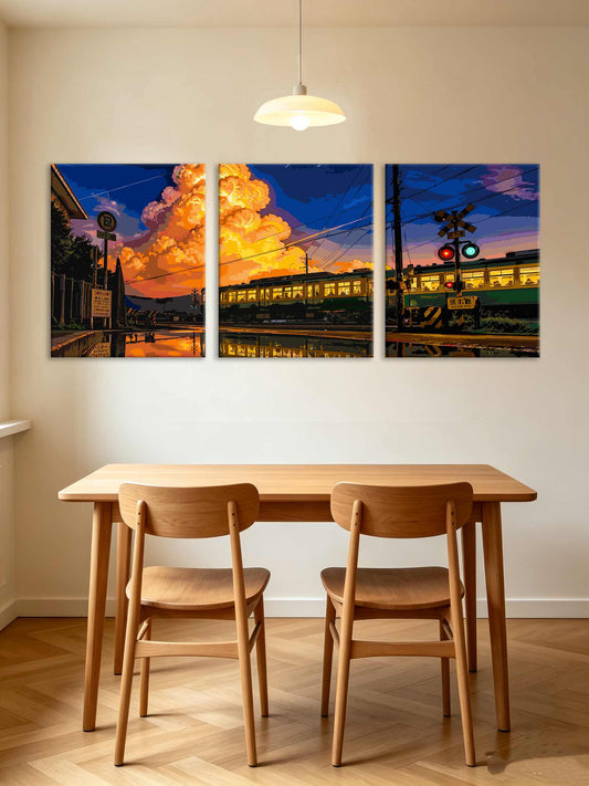 Railway Sunset (Set of 3 PCS) Paint By Numbers