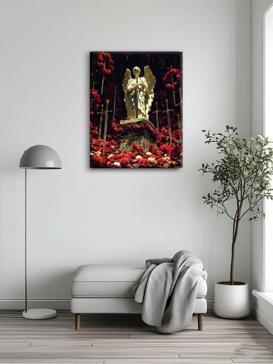 Stone Angel Among Roses
