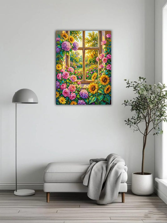 Window and sunflower
