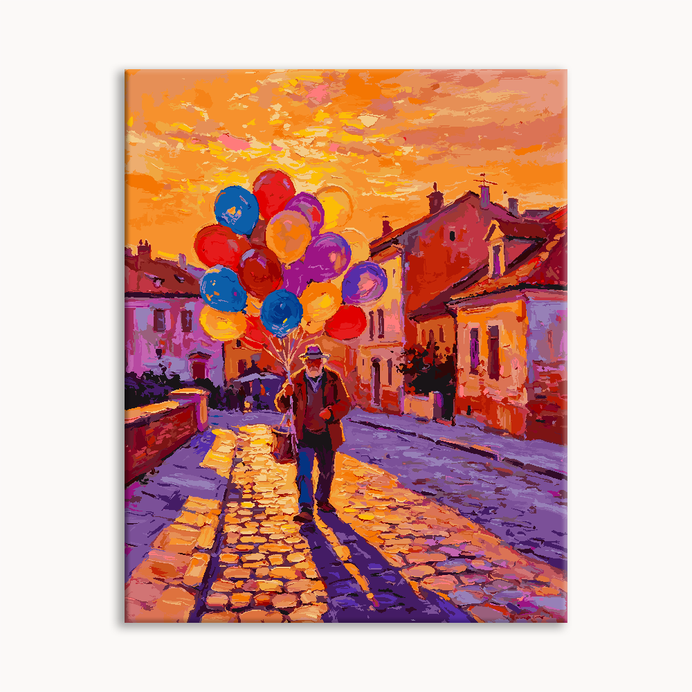 Balloon Street Sunset Paint By Numbers