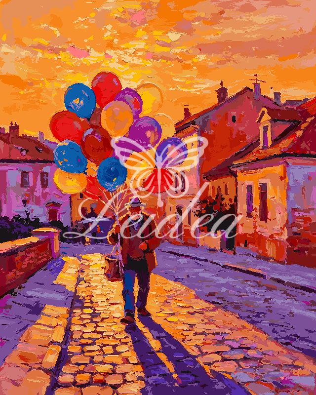 Balloon Street Sunset Paint By Numbers