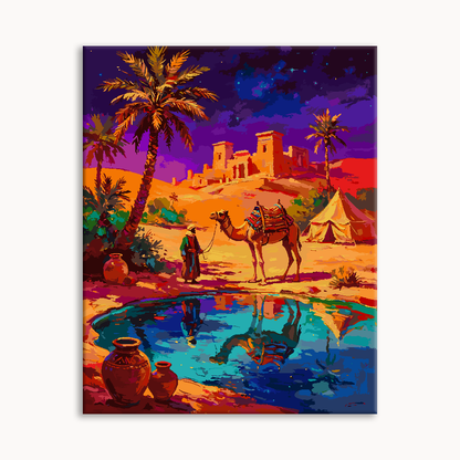 Desert Oasis Night Paint By Numbers