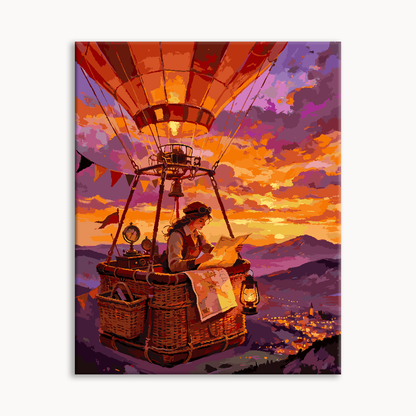 Sunset Hot Air Balloon Paint By Numbers