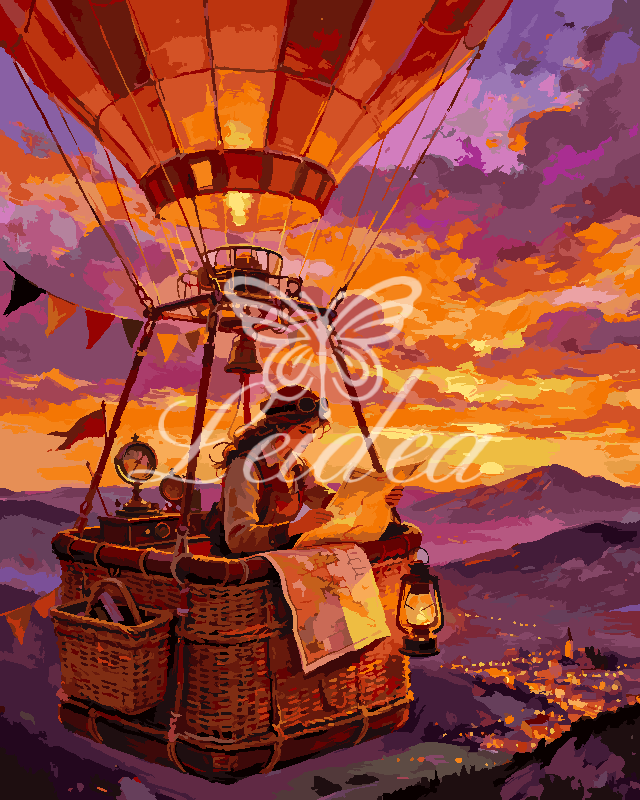 Sunset Hot Air Balloon Paint By Numbers