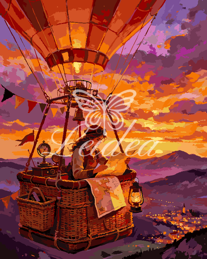Sunset Hot Air Balloon Paint By Numbers