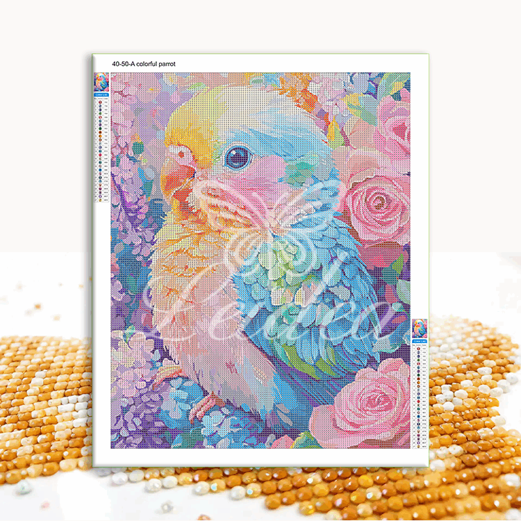 A colorful parrot Diamond Painting 30/40 40/50 50/60