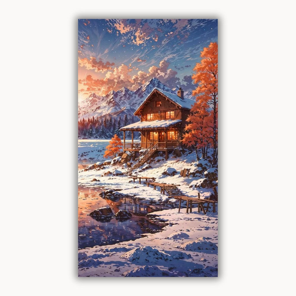 A cottage at sunset 1