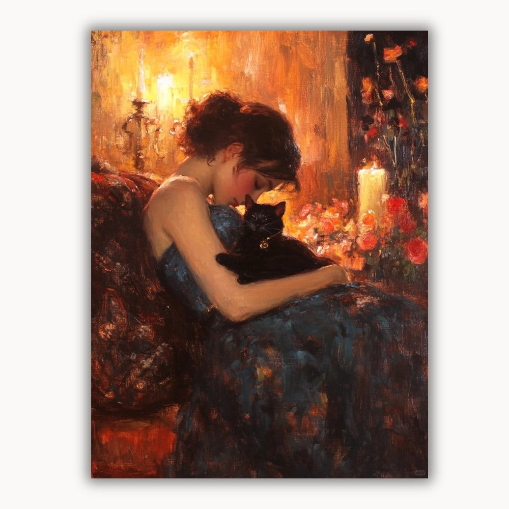 A sleeping beauty and a cat 10