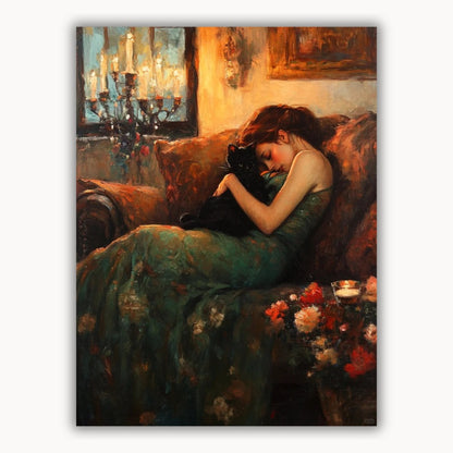 A sleeping beauty and a cat 12