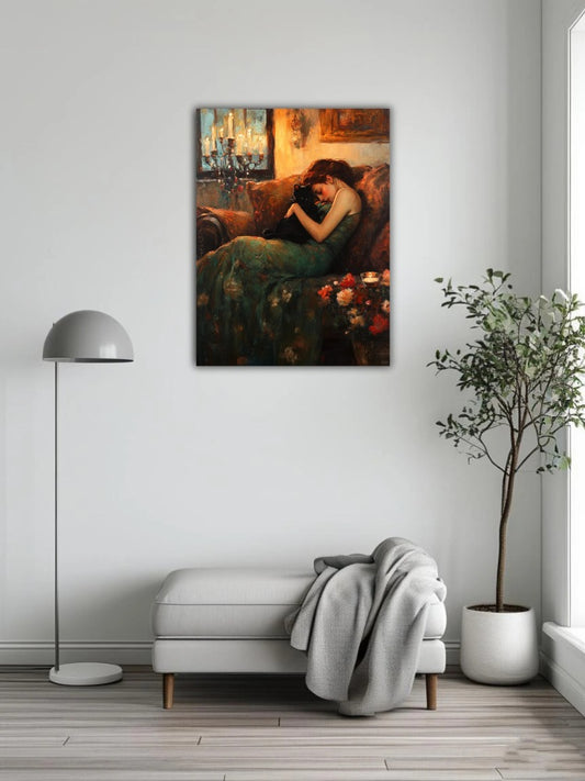 A sleeping beauty and a cat 12