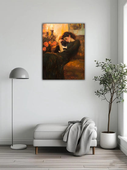 A sleeping beauty and a cat 14