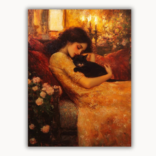 A sleeping beauty and a cat 1