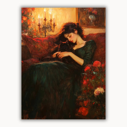 A sleeping beauty and a cat 2