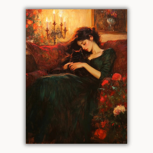 A sleeping beauty and a cat 2