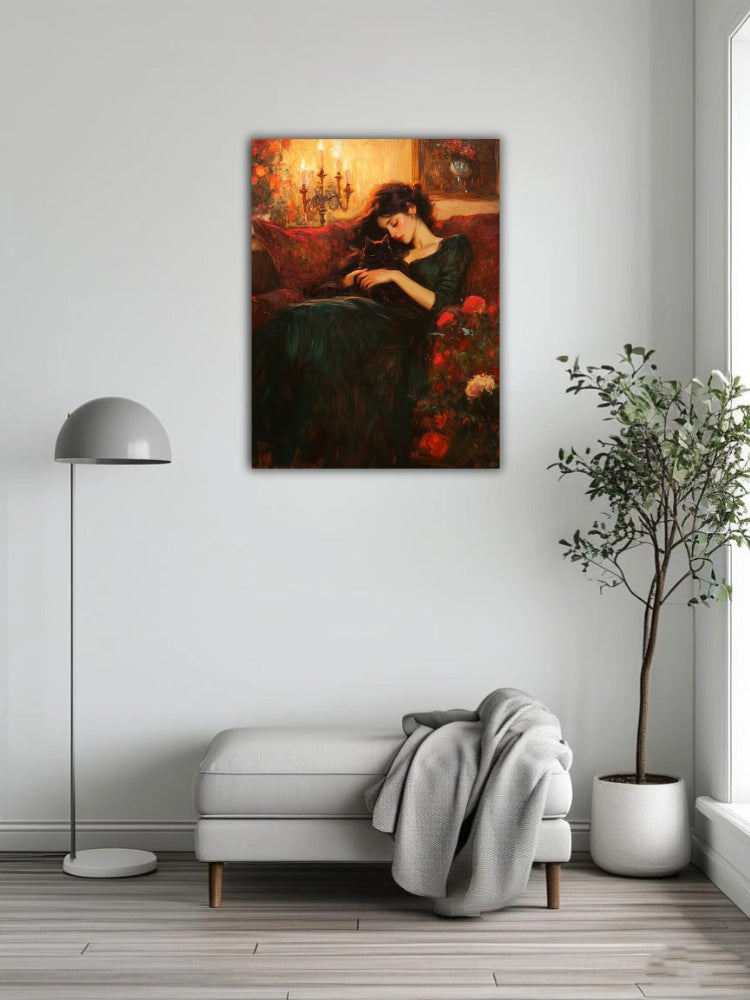 A sleeping beauty and a cat 2