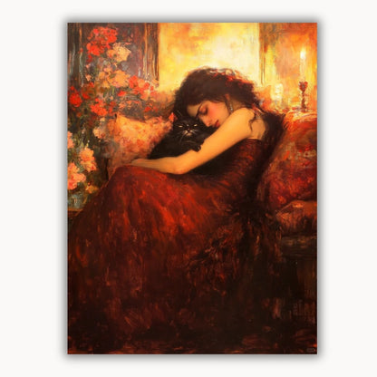 A sleeping beauty and a cat 3