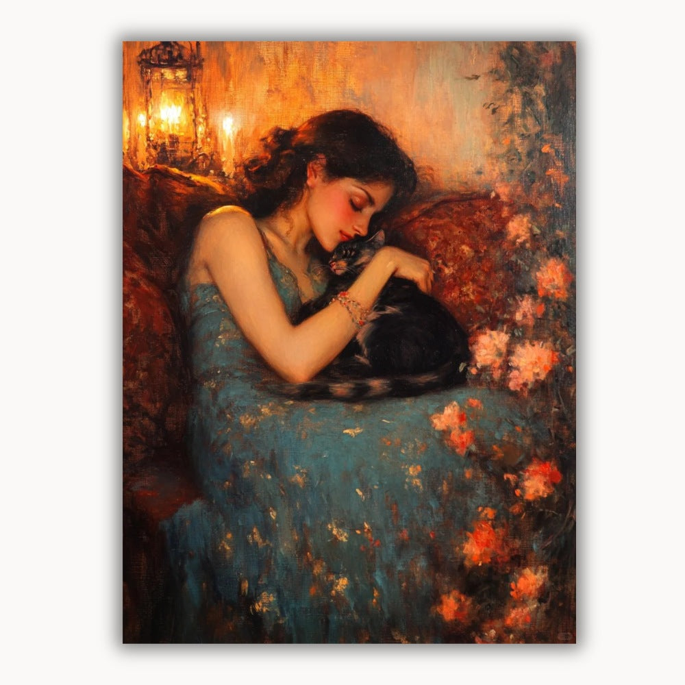 A sleeping beauty and a cat 4