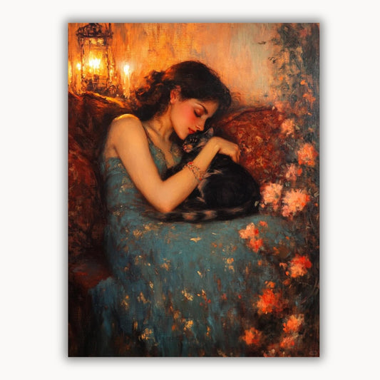 A sleeping beauty and a cat 4