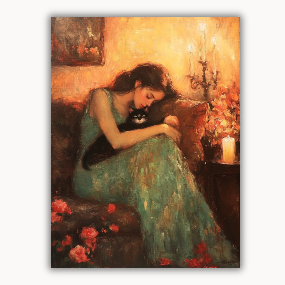 A sleeping beauty and a cat 5