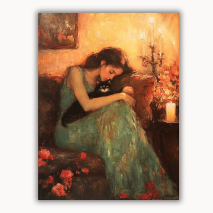 A sleeping beauty and a cat 5