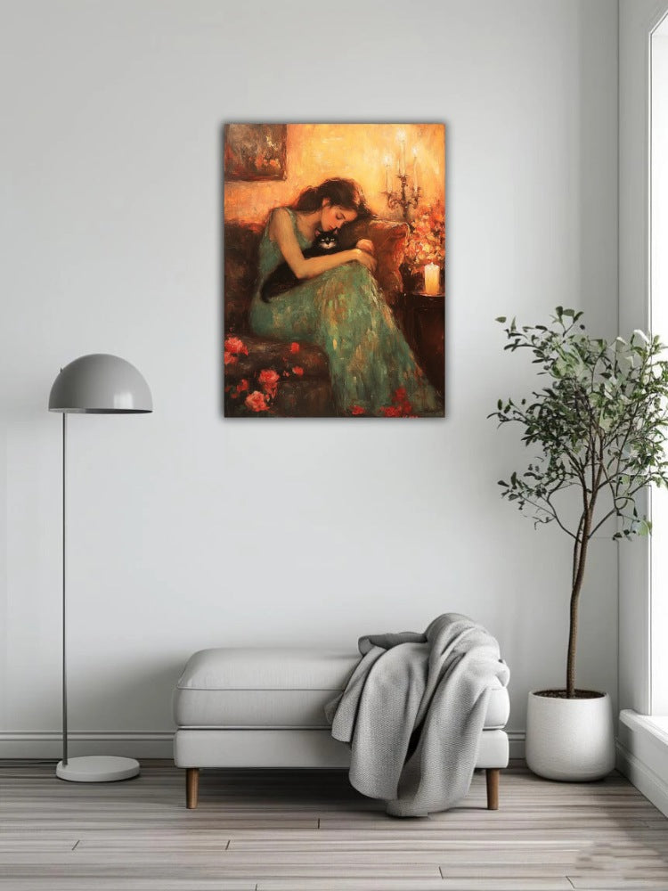 A sleeping beauty and a cat 5