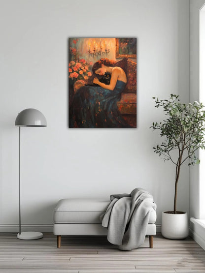 A sleeping beauty and a cat 9