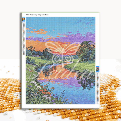 An evening in my hometown Diamond Painting 30/40 40/50 50/60