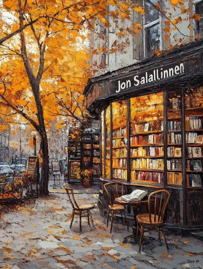 An old bookstore in autumn 2