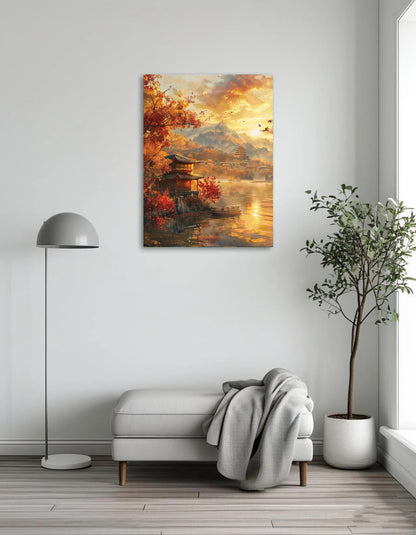 Autumn scenery by the lake