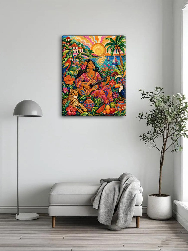 Beach Sunset Tropical Folk Lady