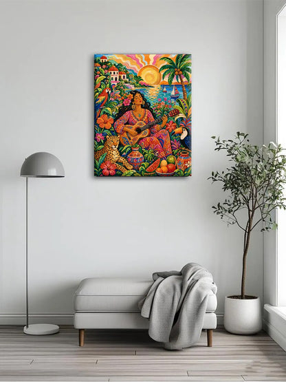 Beach Sunset Tropical Folk Lady