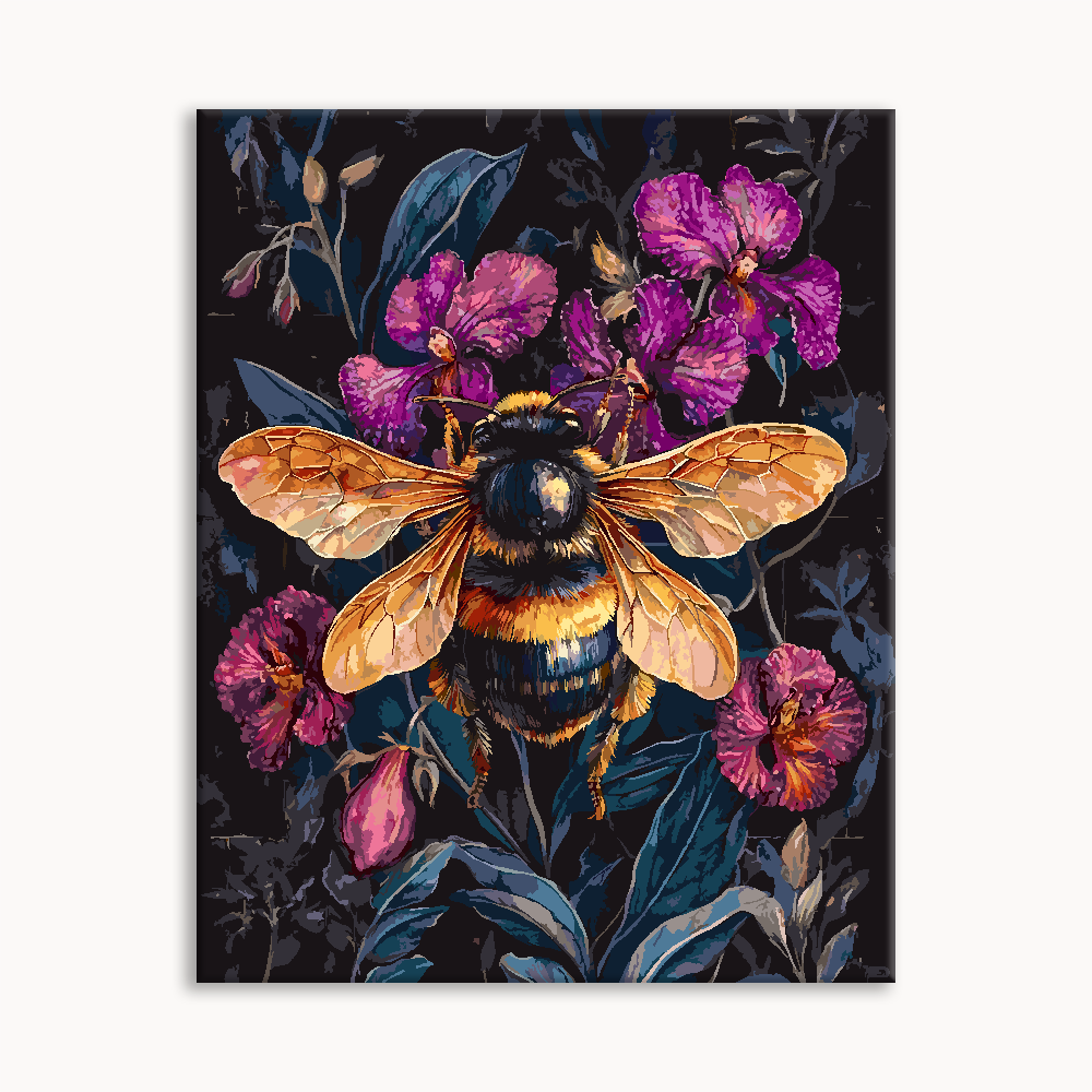 Bee & Peony Impasto